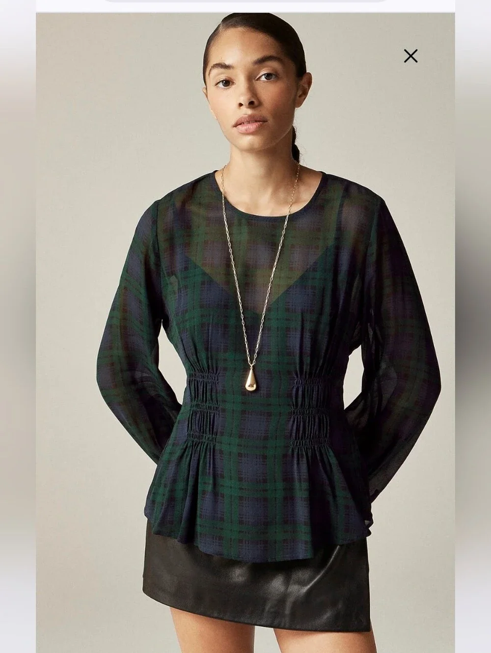 NWT JCrew Tartan Blouse